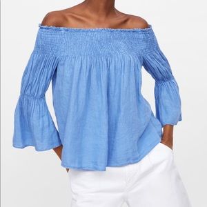 Zara Elasticized Linen Top